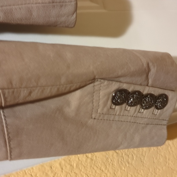 Leather Jacket Beige Size M - Picture 9 of 13
